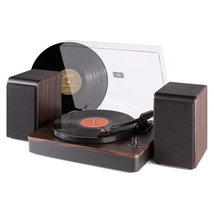Gramofon stereo Audizio RP330D z Bluetooth i głośnikami - 100W - Brązowy+winyl gratis