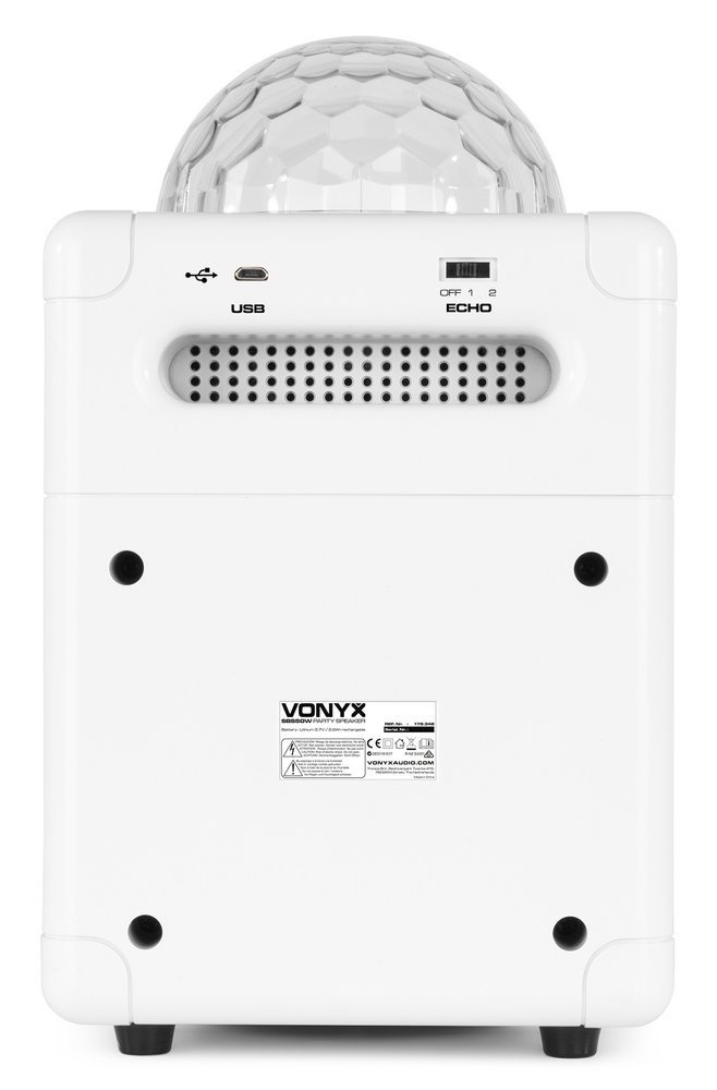 Zestaw: kolumna karaoke z mikrofonem, bluetooth i efektem świetlnym VONYX SBS50W 