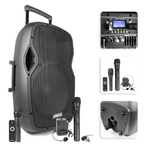 Kolumna mobilna z mikrofonami 800W Vonyx AP1500PA 15"