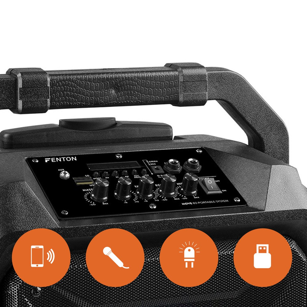 Kolumna mobilna 8'' MOVE80 LED BT bateria Fenton