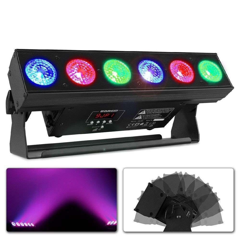 Belka oświetleniowa BBB612  LED Uplight Bar 6x12W RGBAW-UV 6-w-1 DMX