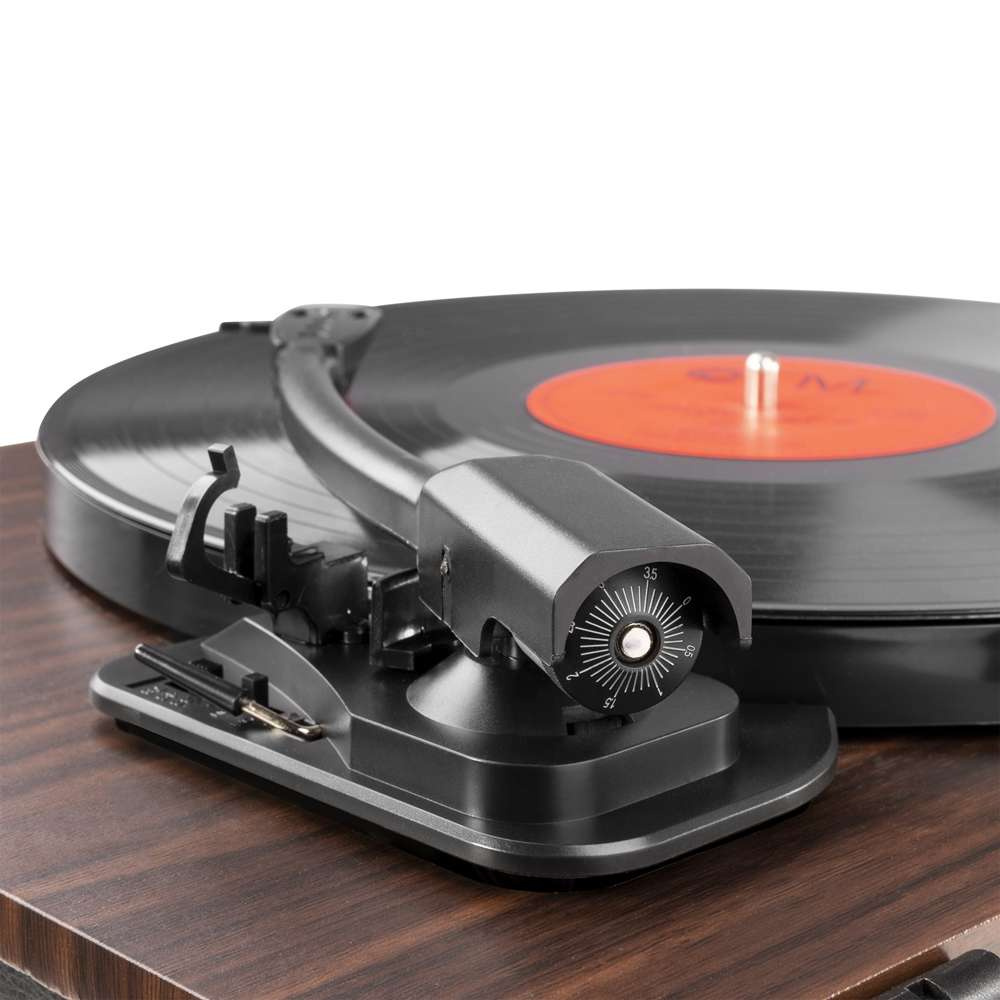 Gramofon stereo Audizio RP330D z Bluetooth i głośnikami - 100W - Brązowy+winyl gratis