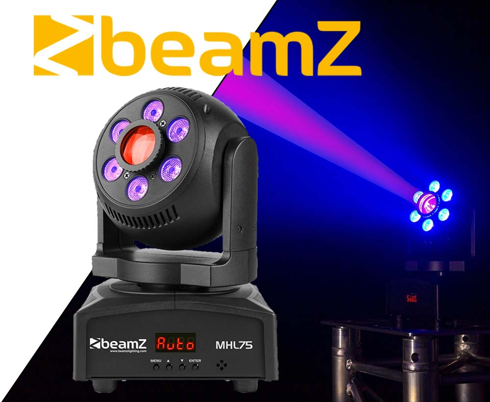 Hybrydowa ruchoma głowa LED BeamZ MHL75 - Spot (30W) / Wash (6x 8W)