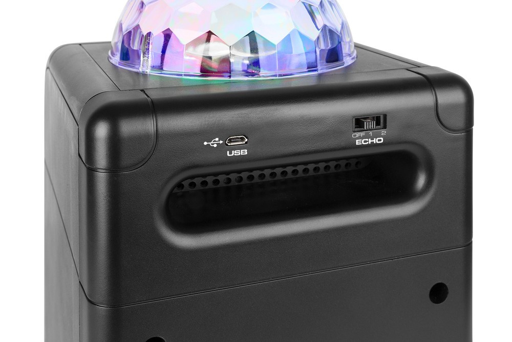 Zestaw karaoke Vonyx SBS55B z 2 mikrofonami, Bluetooth i efektem świetlnym