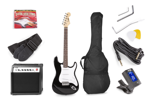 Zestaw gitara elektryczna czarna plus akcesoria