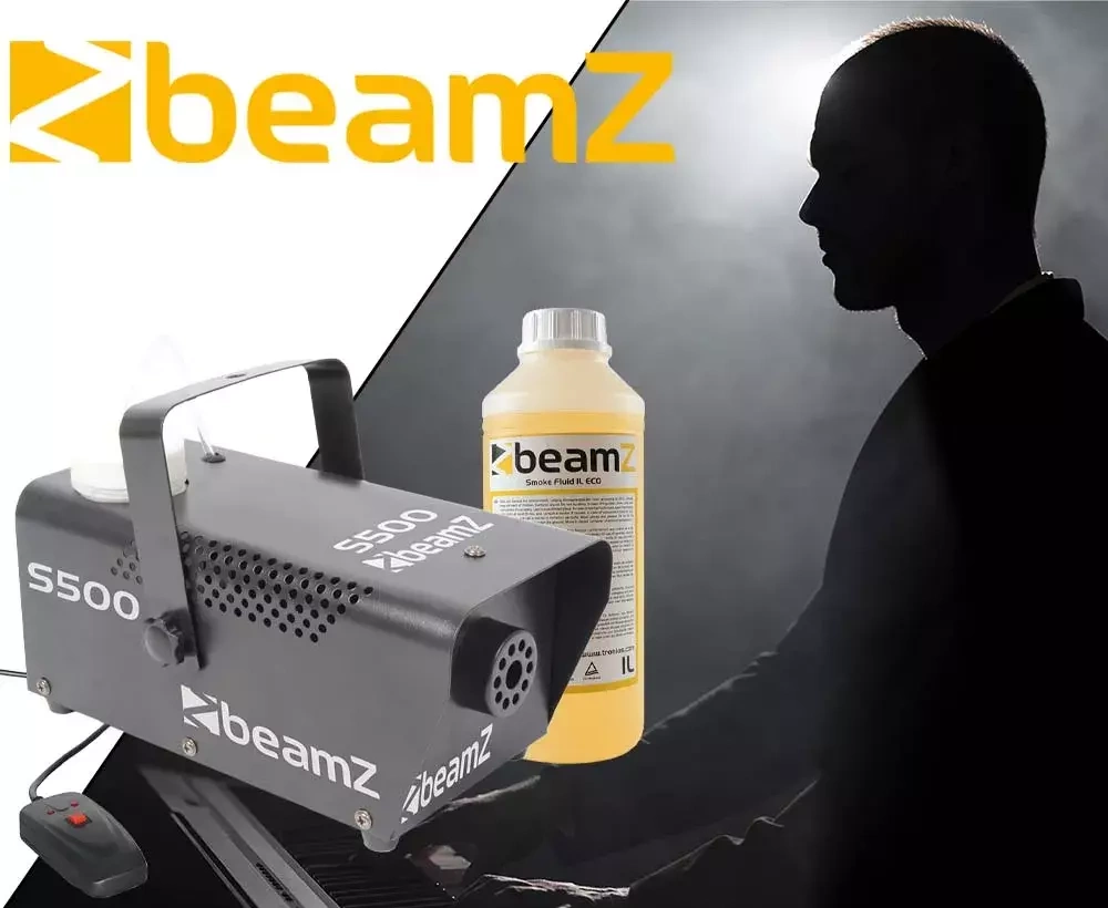 Zestaw wytwornica dymu BeamZ S500 + Płyn 1L