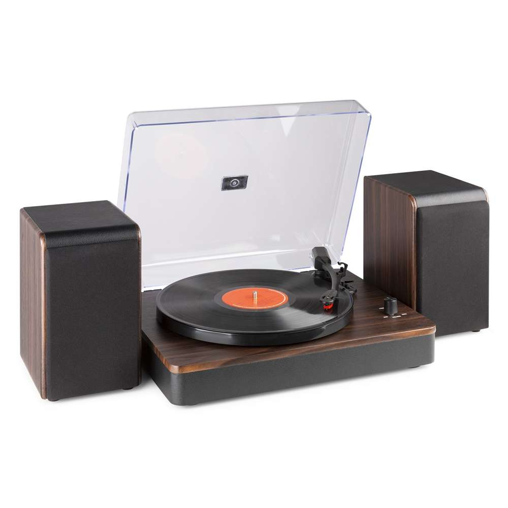 Gramofon stereo Audizio RP330D z Bluetooth i głośnikami - 100W - Brązowy+winyl gratis