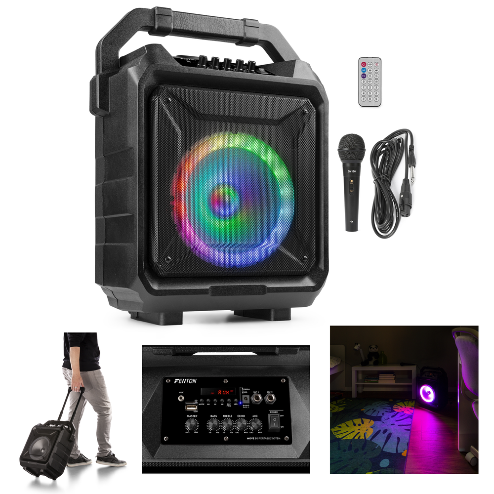 Kolumna mobilna 8'' MOVE80 LED BT bateria Fenton