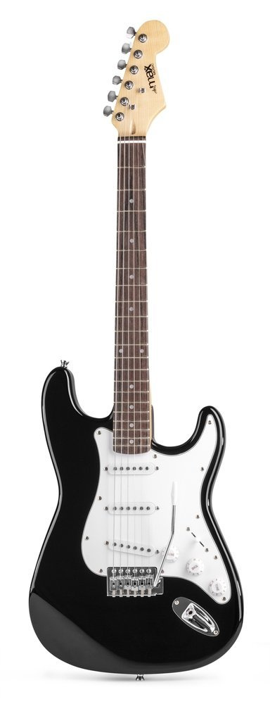 Zestaw gitara elektryczna czarna plus akcesoria