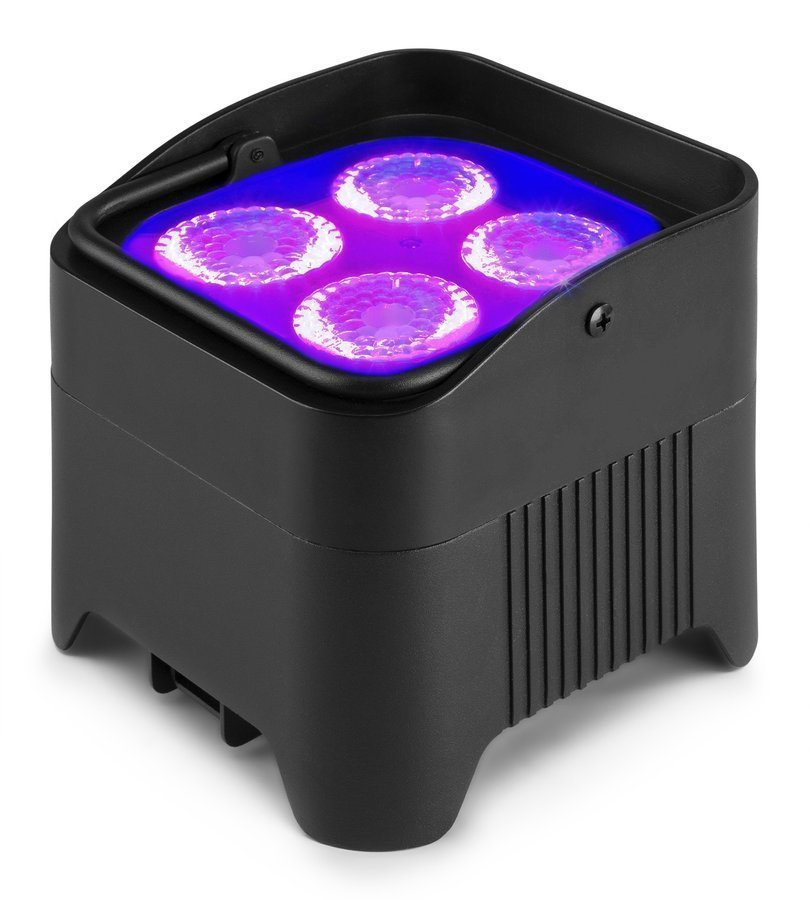 Oświetlacz Bateryjny LED Uplight BBP94W  Par 4x12W RGBWA-UV z bezprzewodowym DMX i osłoną przeciwdeszczową