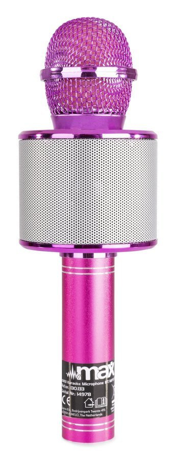 Mikrofon karaoke z głośnikami BT MP3 MAX KM01 różowy