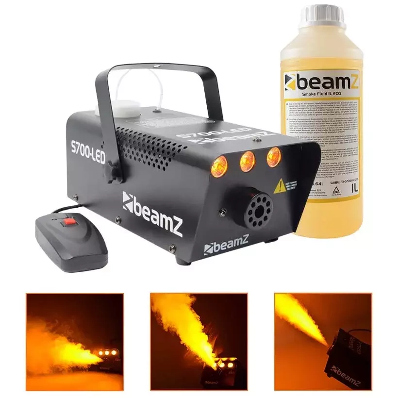 ZESTAW Wytwornica dymu LED S700-LED BeamZ z płynem 1L