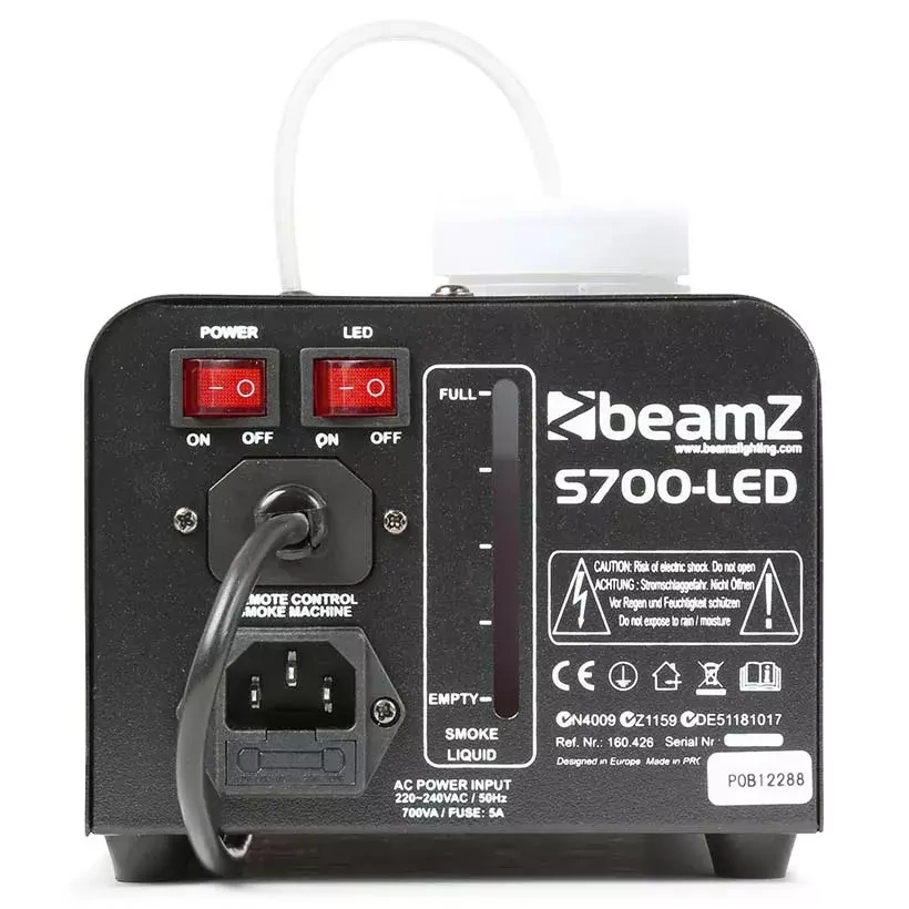 ZESTAW Wytwornica dymu LED S700-LED BeamZ z płynem 1L