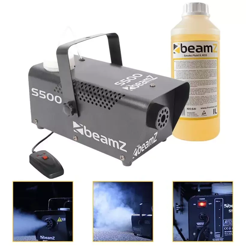 Zestaw wytwornica dymu BeamZ S500 + Płyn 1L