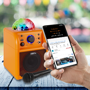 Zestaw karaoke z mikrofonem, bluetooth i efektem świetlnym Vonyx SBS50L