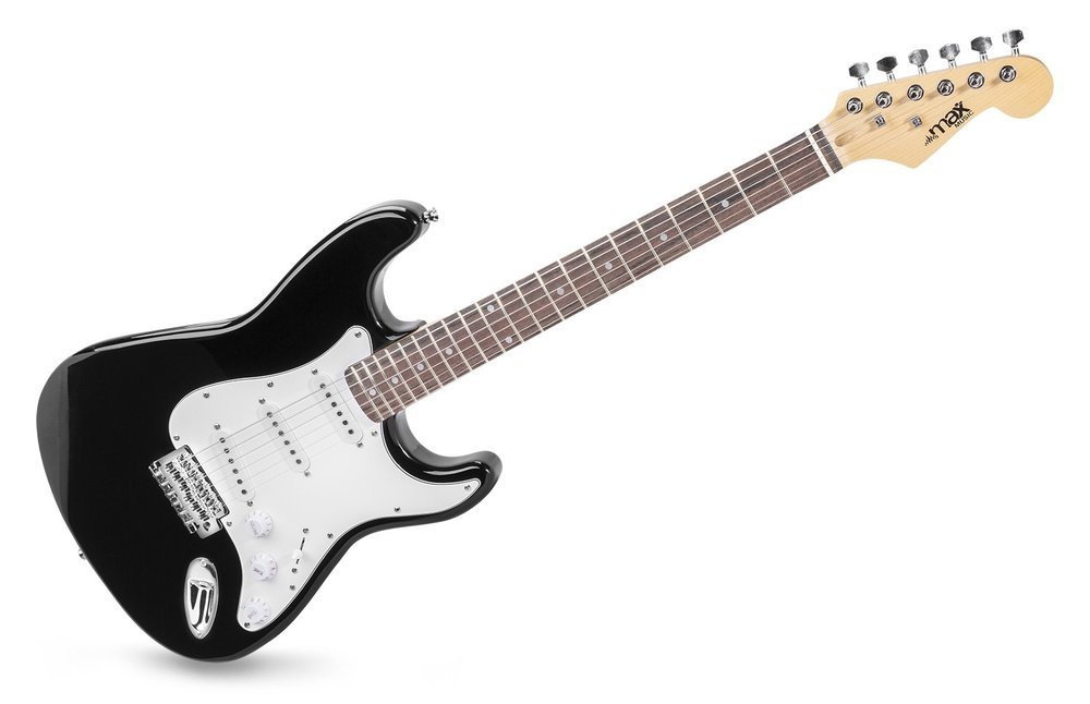 Zestaw gitara elektryczna czarna plus akcesoria