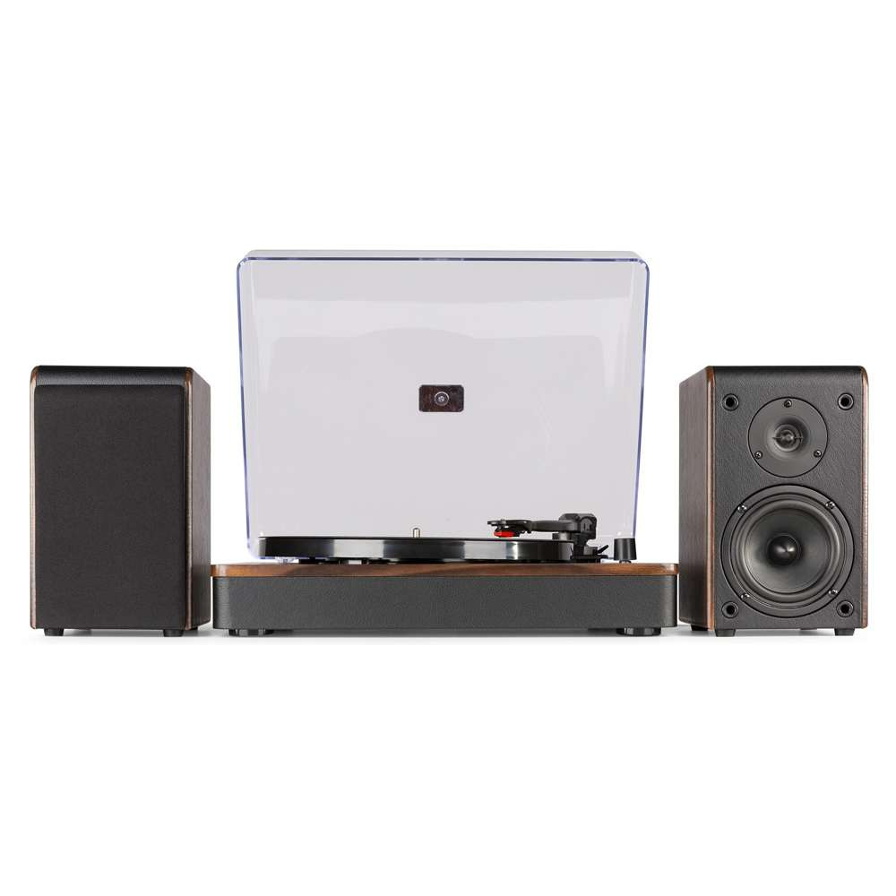 Gramofon stereo Audizio RP330D z Bluetooth i głośnikami - 100W - Brązowy+winyl gratis