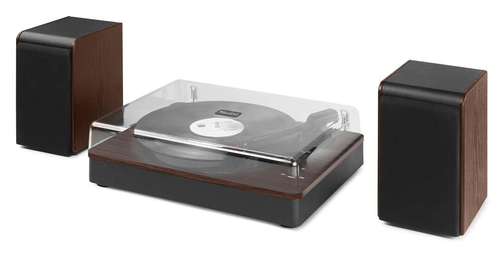 Gramofon stereo Audizio RP330D z Bluetooth i głośnikami - 100W - Brązowy+winyl gratis