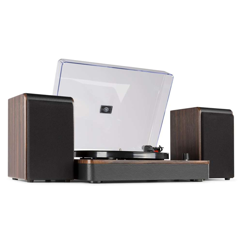 Gramofon stereo Audizio RP330D z Bluetooth i głośnikami - 100W - Brązowy+winyl gratis