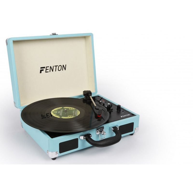 Gramofon w niebieskiej walizce Fenton RP115 + WINYL GRATIS