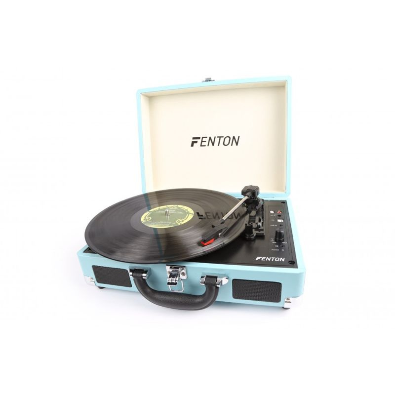 Gramofon w niebieskiej walizce Fenton RP115 + WINYL GRATIS