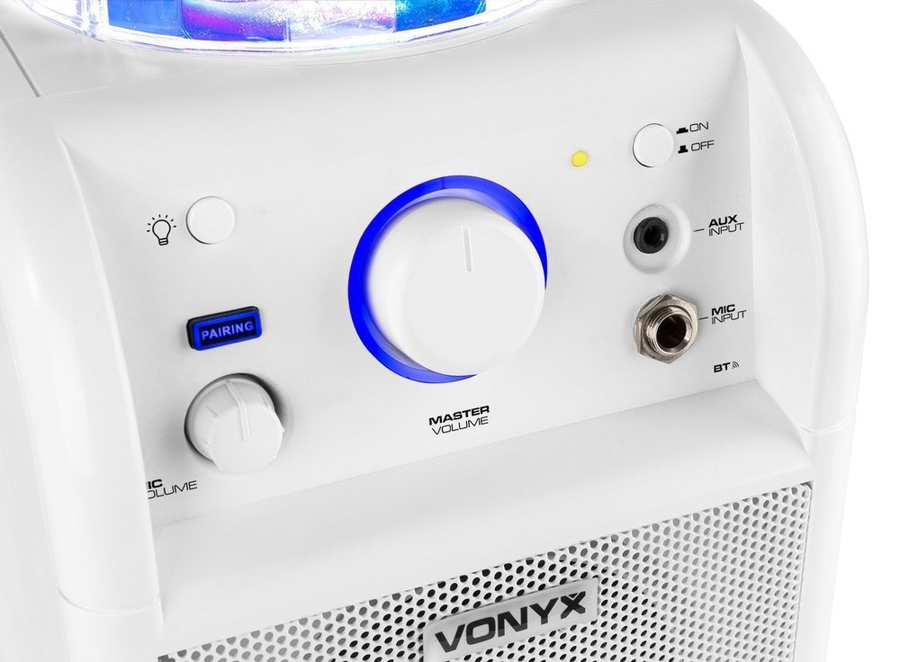 Zestaw: kolumna karaoke z mikrofonem, bluetooth i efektem świetlnym VONYX SBS50W 