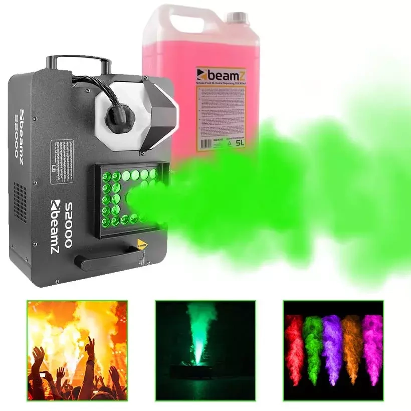 Wytwornica dymu pionowego z LED BeamZ S2000 + Płyn 5L