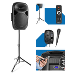 Kolumna aktywna SPS15A Vonyx 15'' BT MP3 ze statywem, pilotem i mikrofonem przewodowym