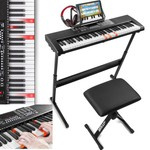 KB5SET MAX Keyboard 61 podświetlanych klawiszy+ .statyw+ ławka+ słuchawki/ Zestaw
