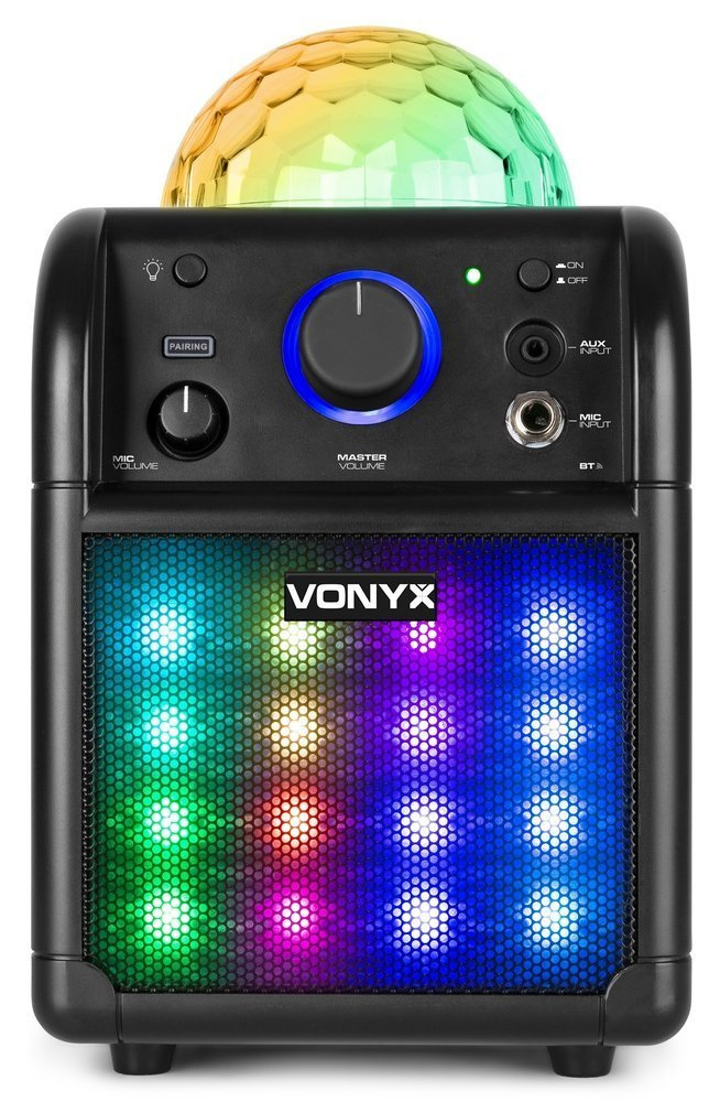 Głośnik mobilny zestaw do karaoke czarny z efektrm  LED SBS50B