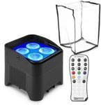 Oświetlacz Bateryjny LED Uplight BBP94W  Par 4x12W RGBWA-UV z bezprzewodowym DMX i osłoną przeciwdeszczową