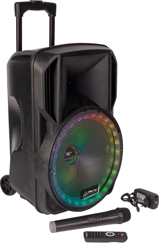Kolumna mobilna LED 15''/38cm USB BT MIC FM PARTY-15RGB