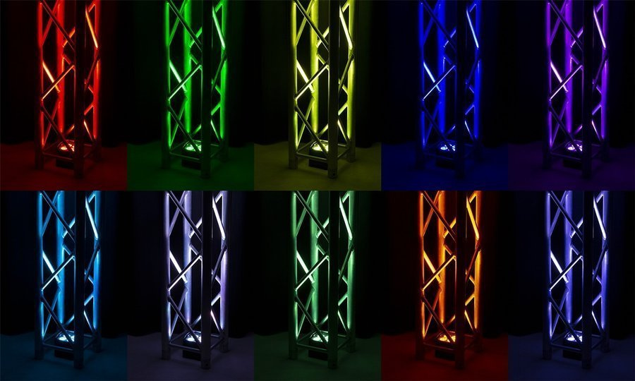 Oświetlacz Bateryjny LED Uplight BBP94W  Par 4x12W RGBWA-UV z bezprzewodowym DMX i osłoną przeciwdeszczową