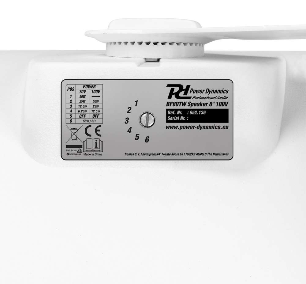 Kolumna wewnętrzna/ zewnętrzna 1szt Power Dynamics BF80TW 100V  50W 8" 