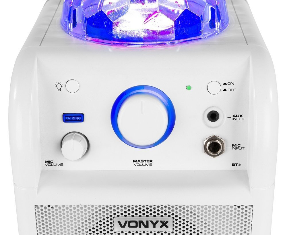 Zestaw: kolumna karaoke z mikrofonem, bluetooth i efektem świetlnym VONYX SBS50W 