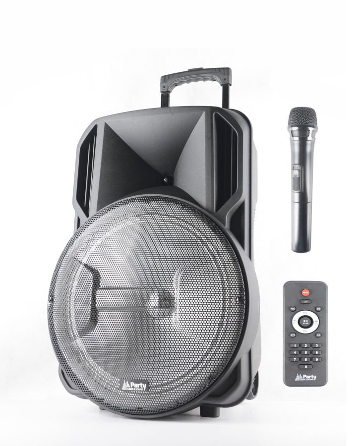 Kolumna mobilna LED 15''/38cm USB BT MIC FM PARTY-15RGB