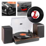 Gramofon stereo Audizio RP330D z Bluetooth i głośnikami - 100W - Brązowy+winyl gratis
