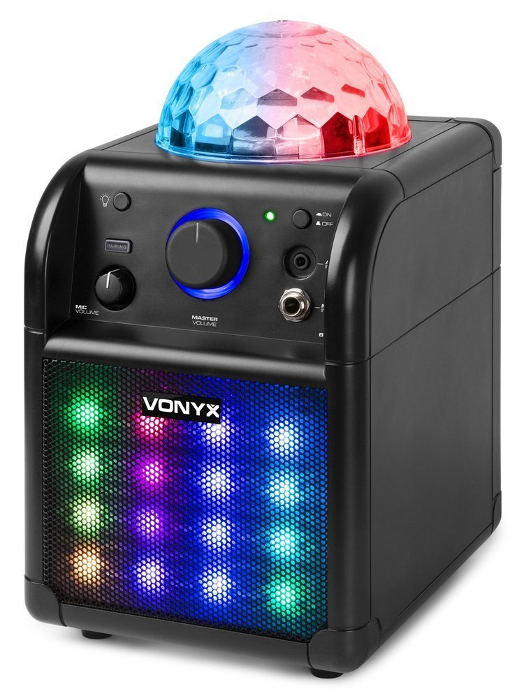 Głośnik mobilny zestaw do karaoke czarny z efektrm  LED SBS50B