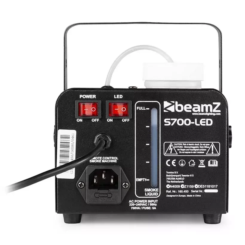 ZESTAW Wytwornica dymu z efektem LED BeamZ S700LED + Płyn