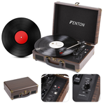 Gramofon w walizce Fenton  RP115B brązowe drewno + winyl