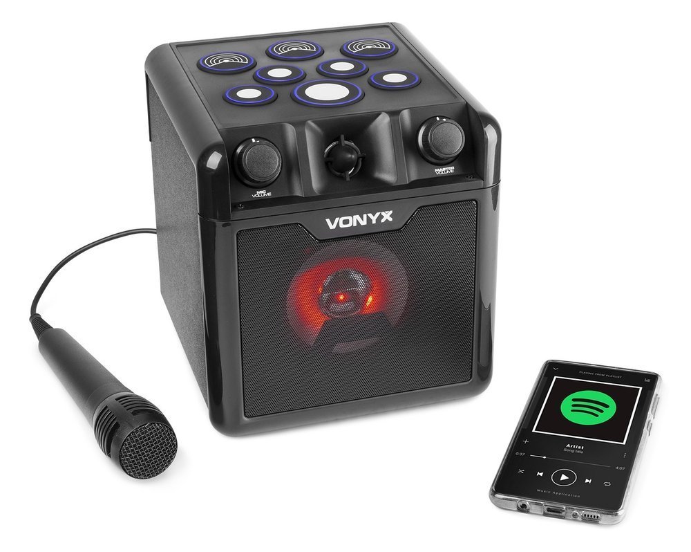 Głośnik bluetooth z perkusją karaoke SBS50B-DRUM 50W BT Vonyx czarny